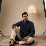 Osaka Blue Mesh Kurta"