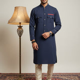 Osaka Blue Mesh Kurta"