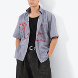Bird Embroidered Stripe Shirt