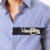 Vacation embroidered Stripe Shirt