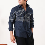 Ocean Line Embroidered Shirt