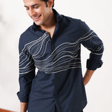 Ocean Line Embroidered Shirt