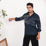 Ocean Line Embroidered Shirt