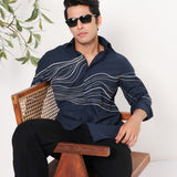 Ocean Line Embroidered Shirt