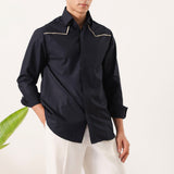 Designer Navy Blue Shirt