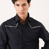Designer Navy Blue Shirt