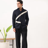Navy Curve Patch Shirt