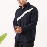 Navy Curve Patch Shirt