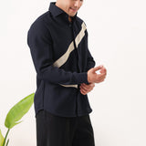 Navy Curve Patch Shirt