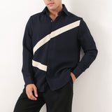 Navy Curve Patch Shirt