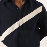 Navy Curve Patch Shirt