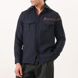 Leather Accent Shirt