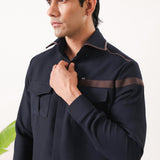 Leather Accent Shirt
