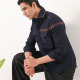 Leather Accent Shirt