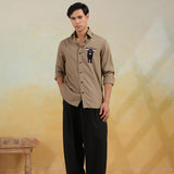Mocha Bull Embroidered Shirt