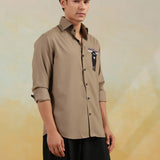 Mocha Bull Embroidered Shirt