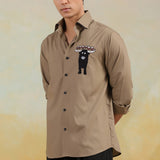 Mocha Bull Embroidered Shirt