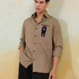 Mocha Bull Embroidered Shirt