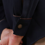 Navy Pintuck Elegance Shirt
