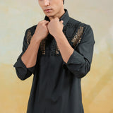 Green Pearl and floral embellishment Shirt