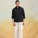 Black Noir Grid Handwork Shirt