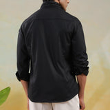 Black Obsidian Cutdana Work Shirt