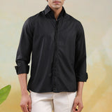 Black Obsidian Cutdana Work Shirt