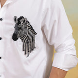 Zebra Cutdana & Pearl Work Shirt