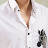 Zebra Cutdana & Pearl Work Shirt