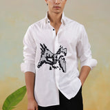 Stallion White Embroidery Shirt