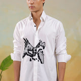 Stallion White Embroidery Shirt