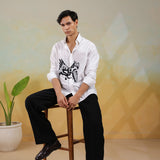 Stallion White Embroidery Shirt