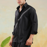 Diagonal Cut Dana Black Shirt