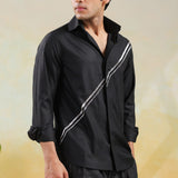 Diagonal Cut Dana Black Shirt