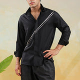 Diagonal Cut Dana Black Shirt