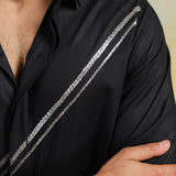 Diagonal Cut Dana Black Shirt