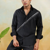 Diagonal Cut Dana Black Shirt