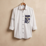 Peaceful Flight, Embroidered Giza Cotton Shirt