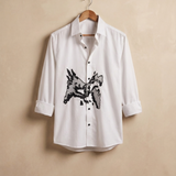 Stallion White Embroidery Shirt