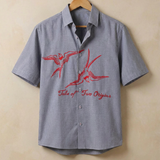 Bird Embroidered Stripe Shirt