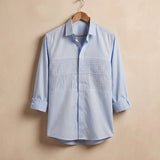 Pintuck Elegance ‚Light Blue Giza Cotton Shirt