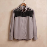 Ash Grey Embroidered Shirt