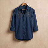 Blue Orchid Embroidered Shirt