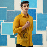 Lion's Roar – Hand-Printed Giza Cotton Shirt