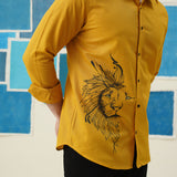 Lion's Roar – Hand-Printed Giza Cotton Shirt