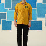 Leaf Impression – Hand-Printed Giza Cotton Shirt