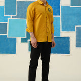 Leaf Impression – Hand-Printed Giza Cotton Shirt