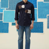 Geometric Harmony – Embroidered Giza Cotton Shirt