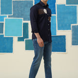 Geometric Harmony – Embroidered Giza Cotton Shirt