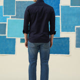 Geometric Harmony – Embroidered Giza Cotton Shirt